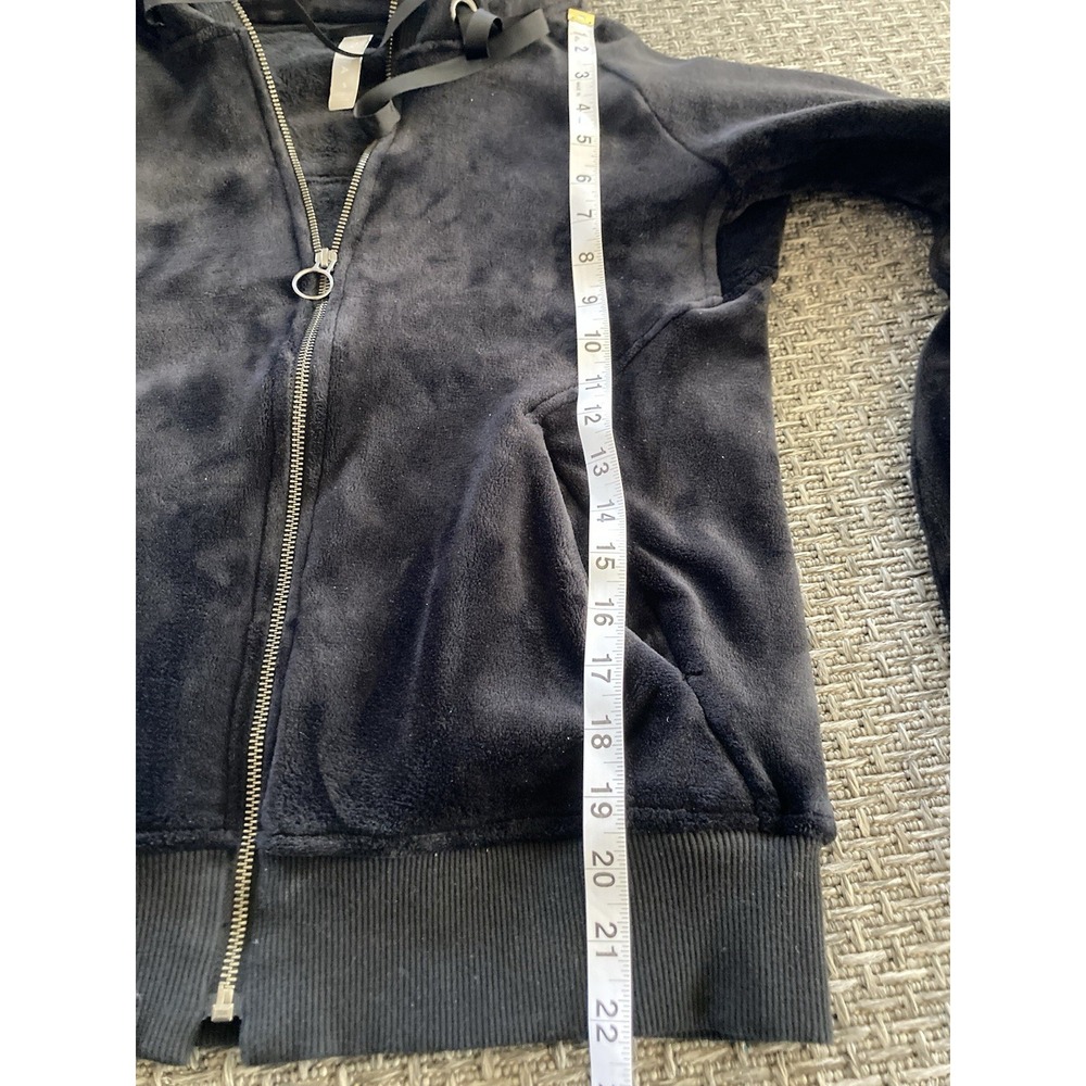 Athleta Triumph Hoodie Black Womans Size Small Zipper Pocket Cozy - Picture 6 of 11